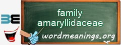 WordMeaning blackboard for family amaryllidaceae